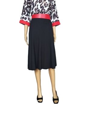 Tommy Hilfiger Black Midi A-Line Skirt Size 2 NWT